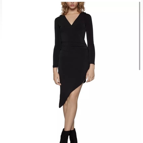 BCBGeneration Ruched Asymmetrical-Hem Dress Size large - Picture 5 of 5